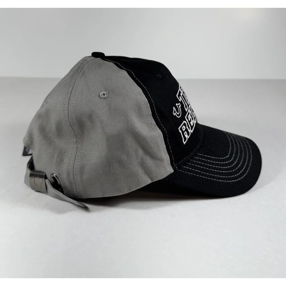 TRUE‎ RELIGION Embroidered Trucker Strapback Hat Cap Black Gray Men's *NEW* $59